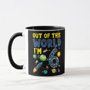 Aus dieser Welt bin ich 6 Space Rocket Birthday Te Tasse