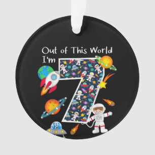 Aus dieser Welt bin ich 7 Weltraum 7 Jahre alt 7. Ornament