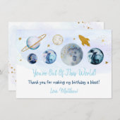 Aus dieser Welt Galaxy Blue Gold Dankeskarte (Vorne/Hinten)