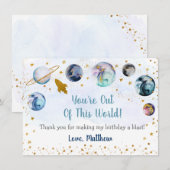 Aus dieser Welt Galaxy Blue Gold Vielen Dank Dankeskarte (Vorne/Hinten)