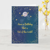 Aus dieser Welt Geburtstag mit Planet & Stars Karte (Gelbe Blume)