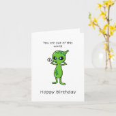 Aus dieser Welt, glücklich zum Geburtstag Karte (Gelbe Blume)