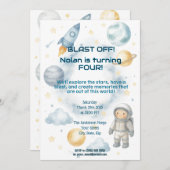 Aus dieser Welt kosmisch | Space Party - Geburtsta Einladung (Vorne/Hinten)