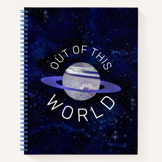 Aus dieser Welt kosmischer blauer Planet-Weltraums Notizblock (Vorderseite)