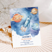 Aus dieser Welt Raumplaneten Geburtstagsparty Einladung