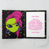 Aus dieser Welt Retro-Alien Valentins Karte (Innenseite)