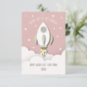 Aus dieser Welt rosa Foto Klasse Valentine Karte (Stehend Vorderseite)