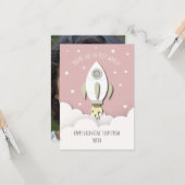 Aus dieser Welt rosa Foto Klasse Valentine Karte (Vorderseite/Rückseite Beispiel)