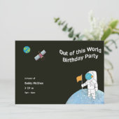 Aus dieser Weltraum-Geburtstagsparty Einladung (Stehend Vorderseite)