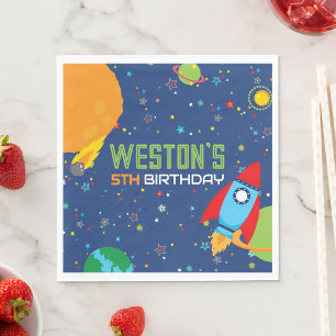 Aus dieser Weltraum Geburtstagsparty Napkins Serviette
