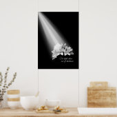 Aus Dunkelheit schwarz und weiß gelassen Lichtscha Poster (Küche)