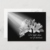 Aus Dunkelheit schwarz und weiß gelassen Lichtscha Postkarte (Vorne/Hinten)