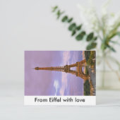 Aus Eiffel mit Liebe Postkarte (Stehend Vorderseite)