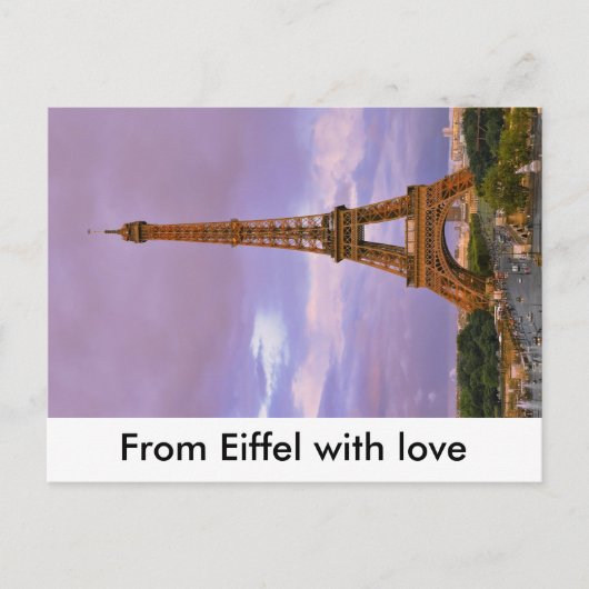 Aus Eiffel mit Liebe Postkarte (Vorderseite)