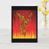 Aus Feuer und Flammen Phoenix Bird Karte (Gelbe Blume)