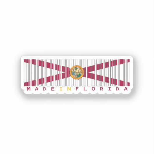 Aus Florida Barcode-Aufkleber Aufkleber (Vorderseite)