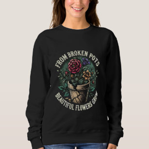 Aus gebrochenen Pots wachsen schöne Blume EMO Sweatshirt
