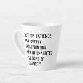 Aus Geduld für enttäuschende Männer Milchtasse (Linke Ecke)