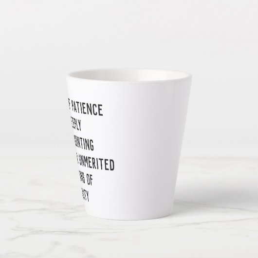 Aus Geduld für enttäuschende Männer Milchtasse (Vorderseite)