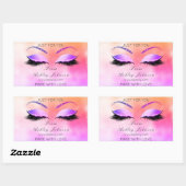 Aus Glitzer Lashes rechteckiges rosa Makeup Rechteckiger Aufkleber (Blatt)