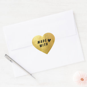 Aus Gold Paper Sealing Heart Aufkleber