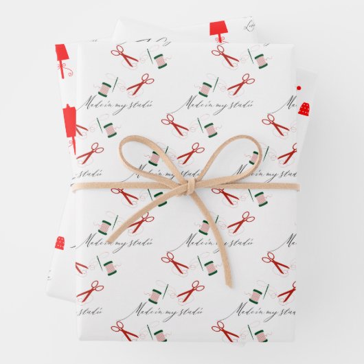 Aus Hand Nähsorte Geschenkpapier Set (Beispiel)