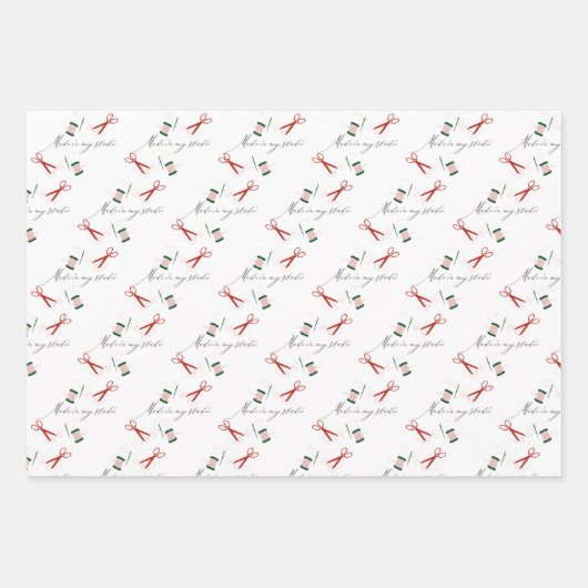 Aus Hand Nähsorte Geschenkpapier Set (Vorderseite)