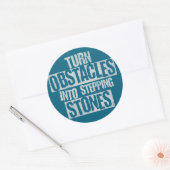 Aus Hindernissen werden Steine Runder Aufkleber (Umschlag)