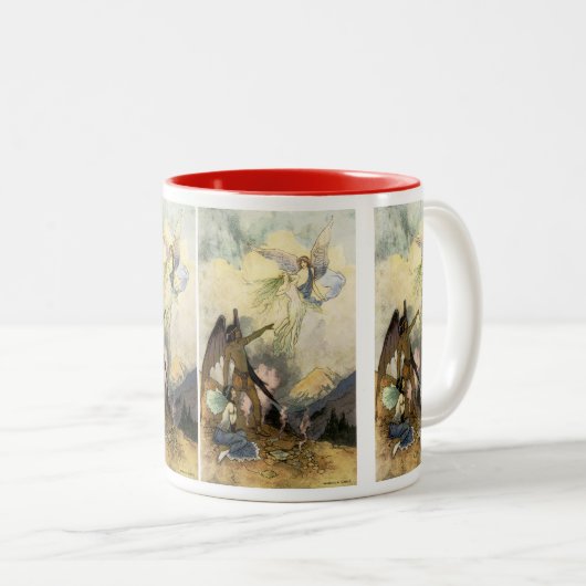 Aus, ihr eisige Geister, Fliegen Zweifarbige Tasse (VorderseiteRechts)