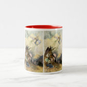Aus, ihr eisige Geister, Fliegen Zweifarbige Tasse (Mittel)