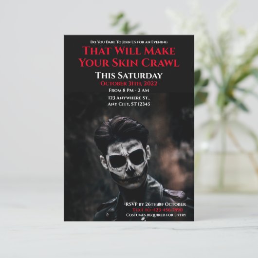 Aus Ihrem Halloween-Party Einladung (Stehend Vorderseite)