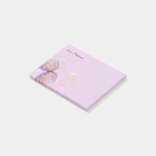 AUS IHREM NAMEN | Abstrakt Butterfly Post-it Klebezettel (angewinkelt)