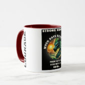 „Aus innerer Stärke wird geboren“ Drachen-Tasse – Tasse (Vorderseite Links)