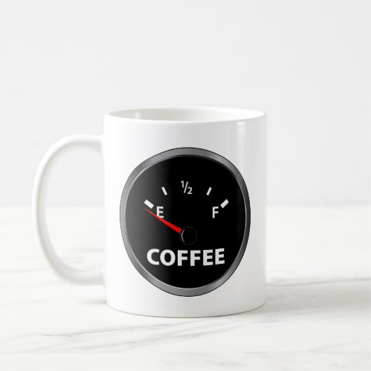 Aus Kaffee-Kraftstoffanzeige heraus Kaffeetasse (Links)