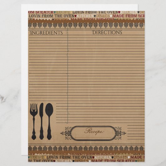 Aus Kratzerrezepse hergestellte Beilage (Vorne/Hinten)