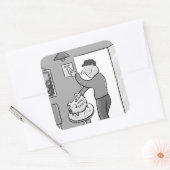 Aus-Leuchten Rettend Energie ausschalten Quadratischer Aufkleber (Umschlag)