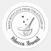 Aus Liebe aus der Küche der Circle Labels Runder Aufkleber (Vorderseite)