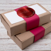 Aus Liebe aus rotem Burgundy-Metallic Runder Aufkleber