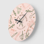 Aus Liebe Backen und Kochen Küche Große Wanduhr (Winkel)