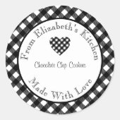 Aus Liebe Black Buffalo Kariertes Essen Geschenk Runder Aufkleber (Vorderseite)