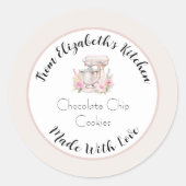 Aus Liebe Elfenbeinblütenmischer Zuhause gebackene Runder Aufkleber (Vorderseite)