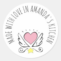 Aus Liebe-Food-Etikett Aufkleber rosa Herz