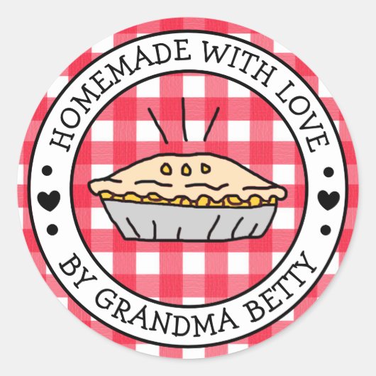 Aus Liebe gefertigt, hausgemachte Apple Pie Gesche Runder Aufkleber (Vorderseite)