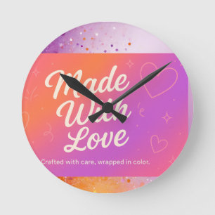 Aus Liebe gefertigt Runde Wanduhr