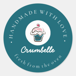 Aus Liebe gefertigt Runder Aufkleber