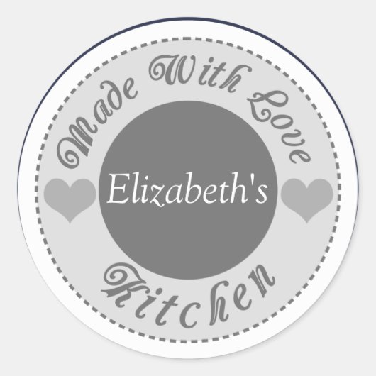 Aus Liebe gefertigte Backkleber Runder Aufkleber (Vorderseite)