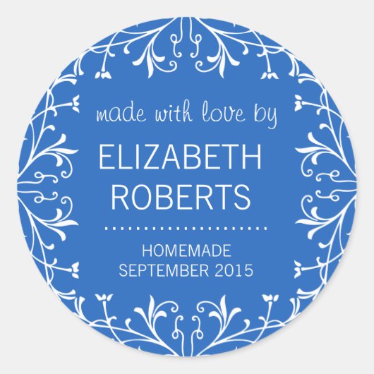 Aus Liebe gemacht, hausgemachte Canning-Geschenkpl Runder Aufkleber (Vorderseite)