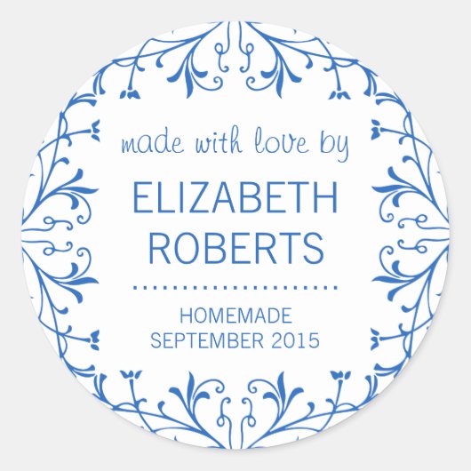 Aus Liebe gemacht, hausgemachte Canning-Geschenkpl Runder Aufkleber (Vorderseite)