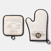 Aus Liebe gepresstes Rezept Ofenhandschuh & Topflappen-Set (Vorderseite)