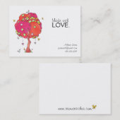 Aus Liebe gequilted Pink Patch Tree Birds Visitenkarte (Vorne/Hinten)